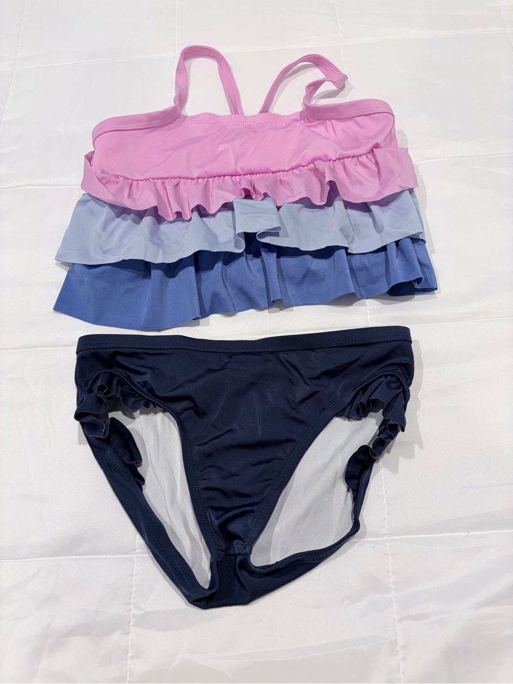 Gymboree Pink and Blue Ruffle Two-Piece Swim Set